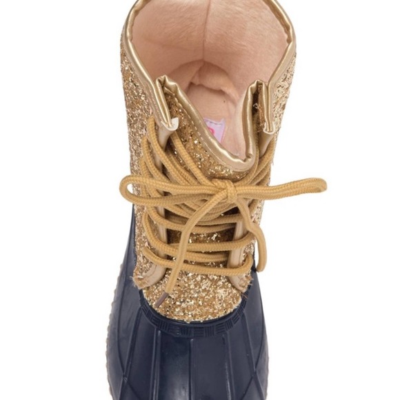 •FINAL SALE•NWT Sugar Gold Glitter Duck Boots - Picture 3 of 4